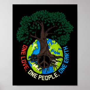 Peace Tree Love - Environmental Protection Earth D Poster