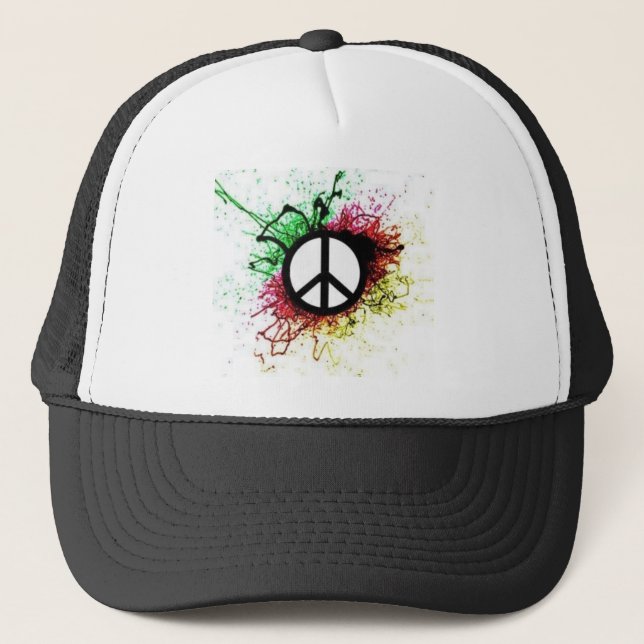 peace trucker hat (Front)