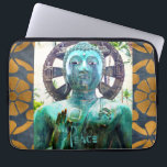 Peace Turquoise Buddha Statue Gold Mosaic Photo Laptop Sleeve<br><div class="desc">“Peace.” I happily discovered this Asian Buddha statue in a lush Hawaiian garden setting, exuding peace and solitude. Take a moment to relax as you use this special photography neoprene laptop sleeve. This laptop sleeve comes in three sizes: 15", 13", and 10. Makes a great uplifting and inspirational gift! You...</div>