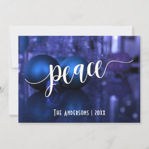 Peace Typography w/ Blue & Purple Glass Balls