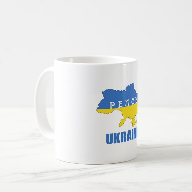 Peace Ukraine - Support Peace & Love  Coffee Mug (Front Left)