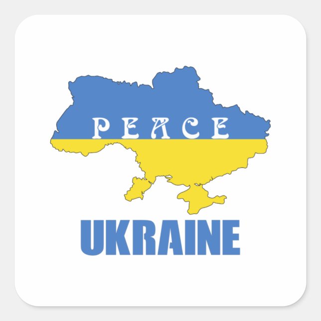 Peace Ukraine - Support Peace & Love Square Sticker (Front)
