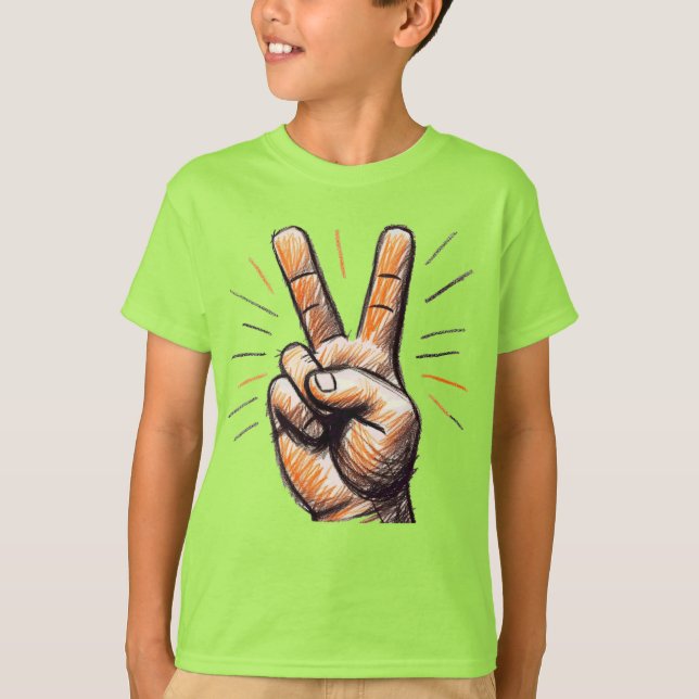 Peace V Sign T-Shirt (Front)