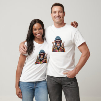 Peace Vibes Chimp – Tropical Street Style Monkey  T-Shirt