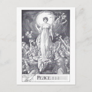 Peace Vintage Illustration Holiday Postcard