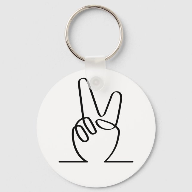 Peace vrede symbol. V vingers voor vrijheid.  Key Ring (Front)