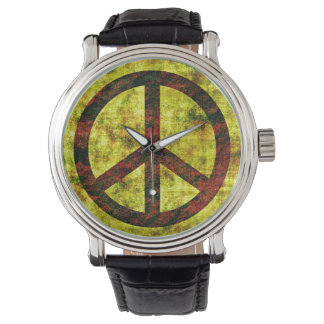 Peace Watch Vintage Leather Strap Black