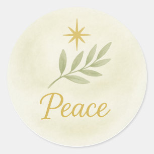 “Peace” Watercolor Christmas Sticker
