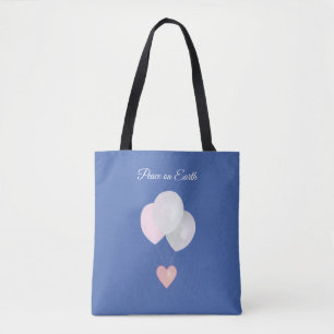 Peace White Balloons Tote Bag