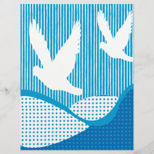 Peace White Doves Artsy  Peace Scrapbook Paper