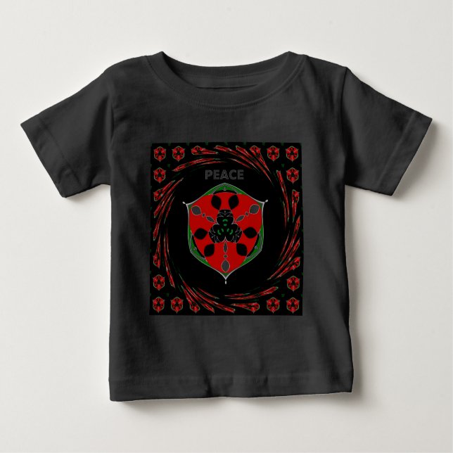 "Peace: with Shield Emblem" Art Print Baby T-Shirt (Front)