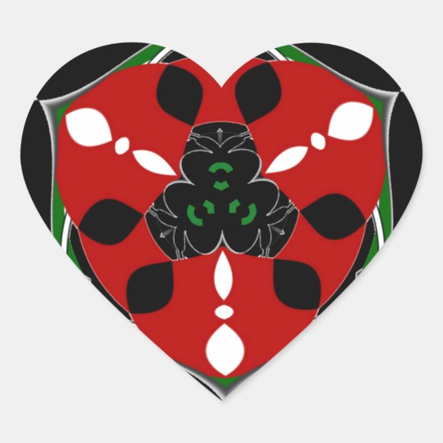 "Peace: with Shield Emblem" Art Print Heart Sticker (Front)