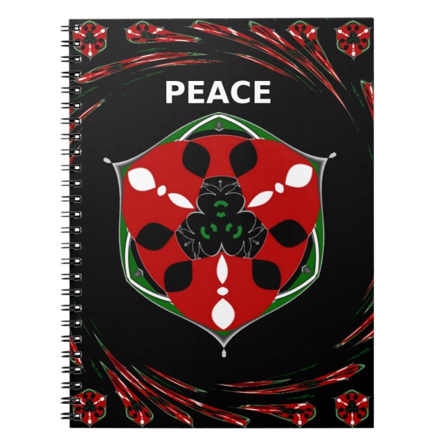 "Peace: with Shield Emblem" Art Print Notebook (Front)