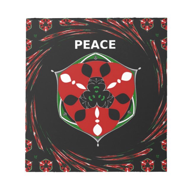 "Peace: with Shield Emblem" Art Print Notepad (Front)