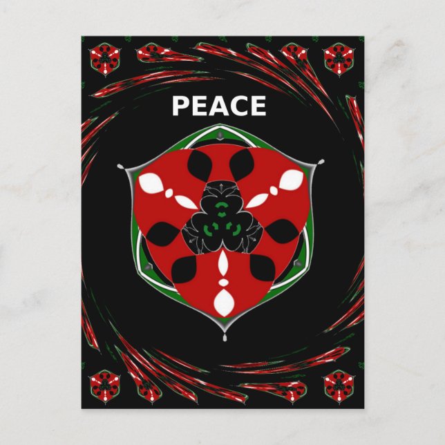 "Peace: with Shield Emblem" Art Print Postcard (Front)