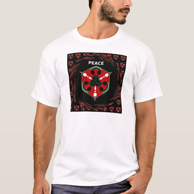 "Peace: with Shield Emblem" Art Print T-Shirt (Front)