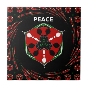"Peace: with Shield Emblem" Art Print Tile
