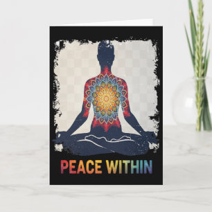 Peace Within Mandala Yoga Meditation Design Card