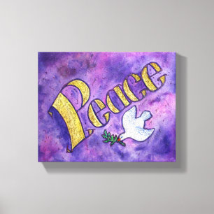Peace Word Art Painting Wrapped Canvas Art