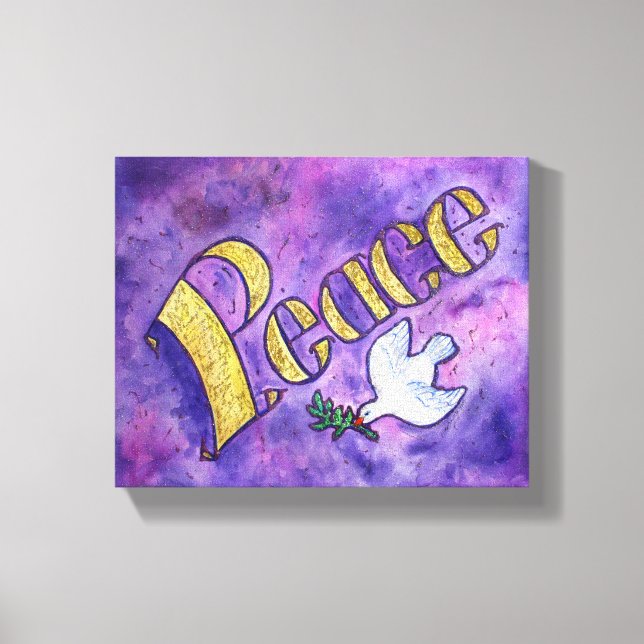 Peace Word Art Painting Wrapped Canvas Art (Front)