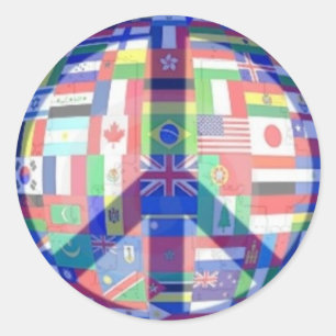 Peace & World Flags Sticker
