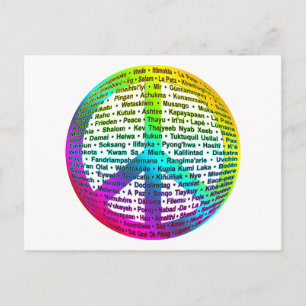 Peace World Language Postcard