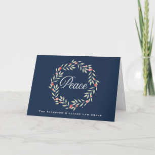 Peace Wreath Custom Corporate Holiday Greeting Card
