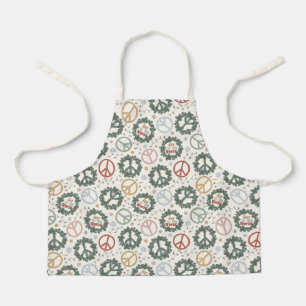 Peace Wreaths and Joy to the World Pattern Apron