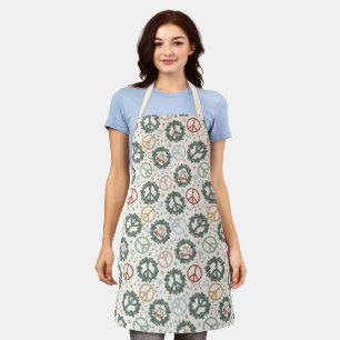 Peace Wreaths and Joy to the World Pattern Apron