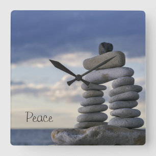 Peace Zen Rocks Clock