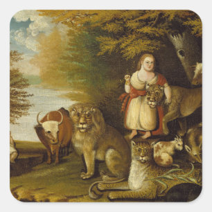 Peaceable Kingdom   1830-32 Square Sticker