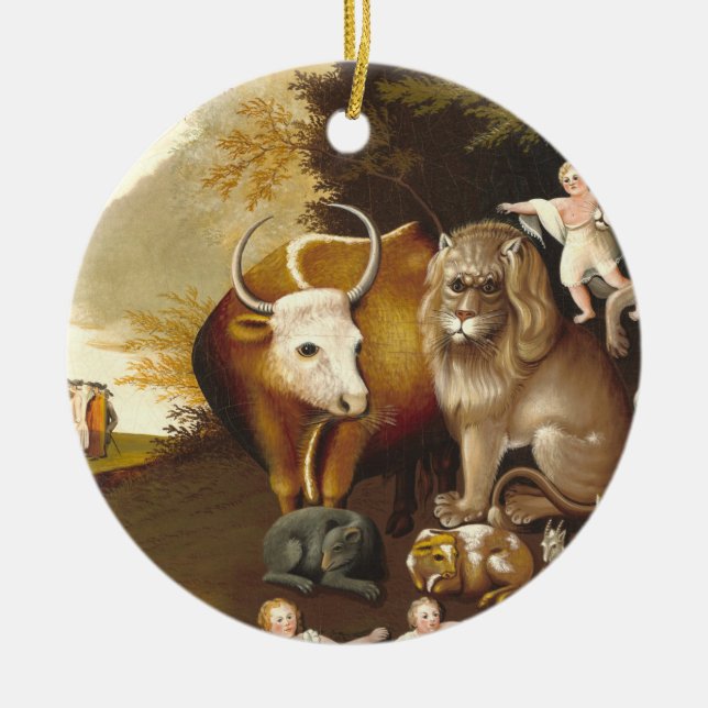 Peaceable Kingdom 1834 Ceramic Tree Decoration (Front)