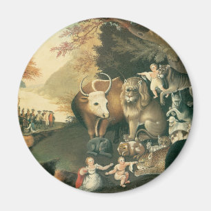 Peaceable Kingdom by Edward Hicks Vintage Folk Art Magnet