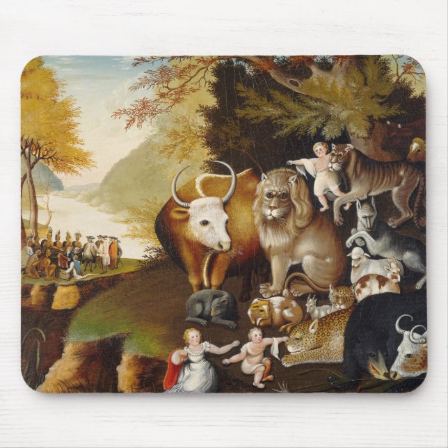Peaceable Kingdom Fine Art Custom Print  Painting Mouse Pad (Front)