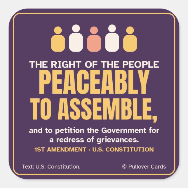 Peaceably to Assemble Sticker – 1st Amendment (Front)