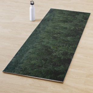 Peaceful Aerial Forest Photo Dark Green With Name Yoga Mat
