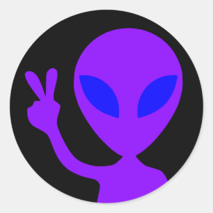 Peaceful Alien Classic Round Sticker