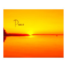 Peaceful Amber Sunset over Water Poster