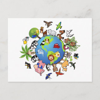Peaceful Animal Kingdom - Animals Around the World Postcard