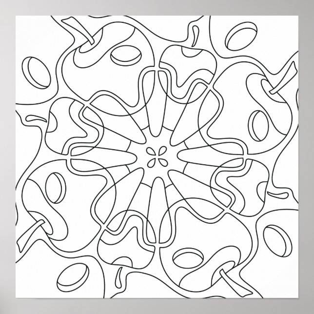 Peaceful Autumn: Abstract Apples Colouring Poster (Front)