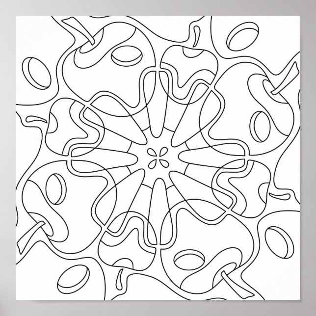 Peaceful Autumn: Abstract Apples Colouring Poster (Front)