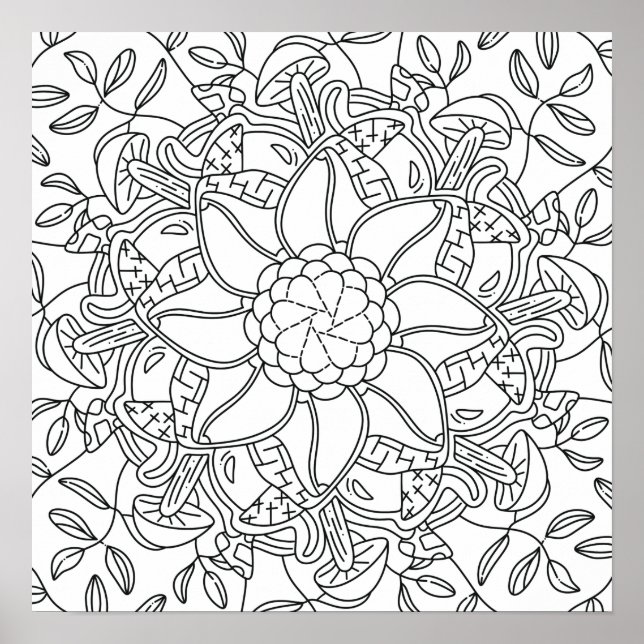 Peaceful Autumn: Forest Colouring Poster (Front)