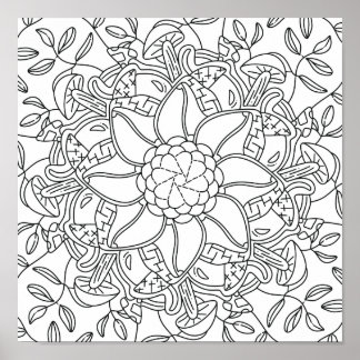 Peaceful Autumn: Forest Colouring Poster