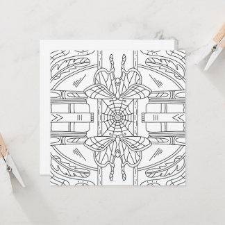 Peaceful Autumn: Moth in the Library Colouring Car