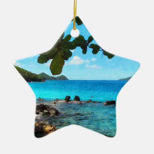 Peaceful Beach St Thomas Ceramic Tree Decoration