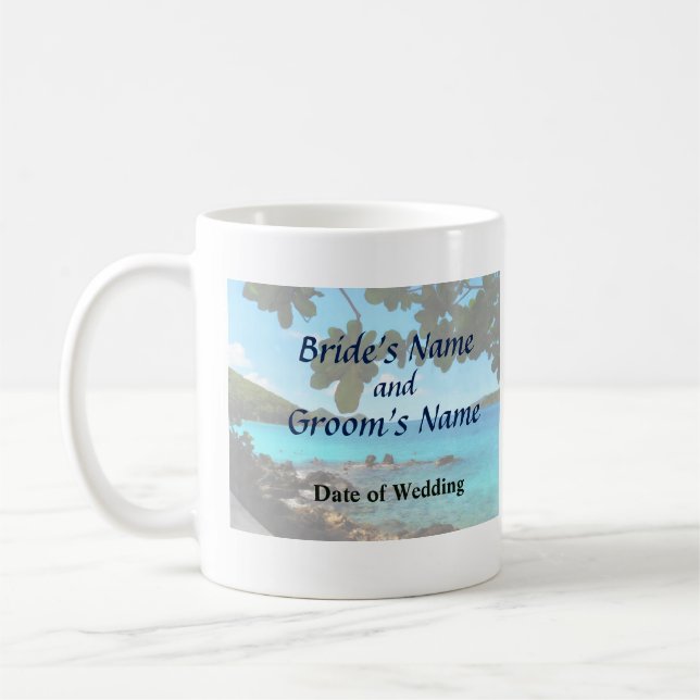 Peaceful Beach St. Thomas Wedding Products Coffee Mug (Left)