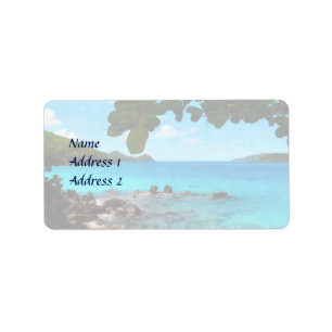 Peaceful Beach St. Thomas Wedding Products Label