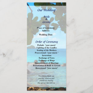 Peaceful Beach St. Thomas Wedding Program Programme
