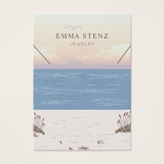 Peaceful Beach Theme Necklace Display Card (Front)