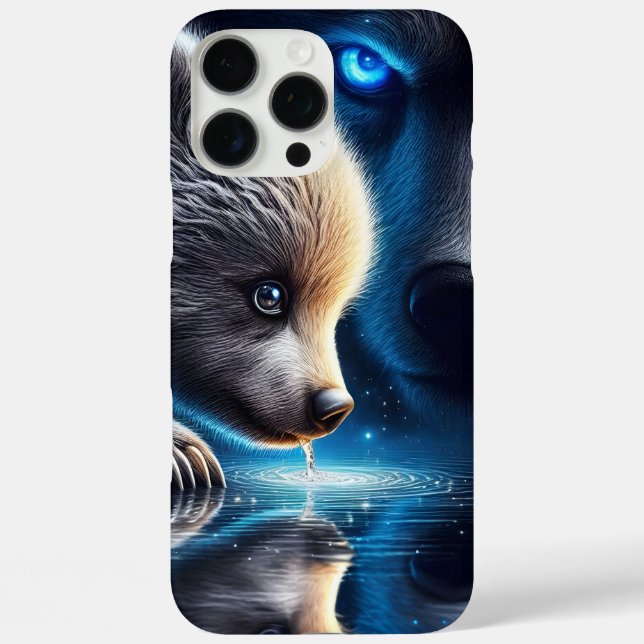 Peaceful Bear Reflection and Dominant Bear Presenc Case-Mate iPhone Case (Back)